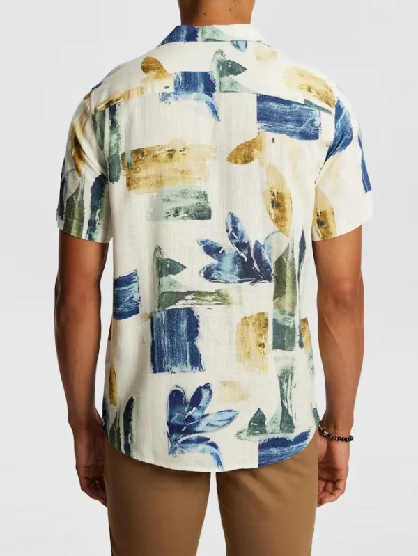 Multicolor Abstract Print Short Sleeve Shirt