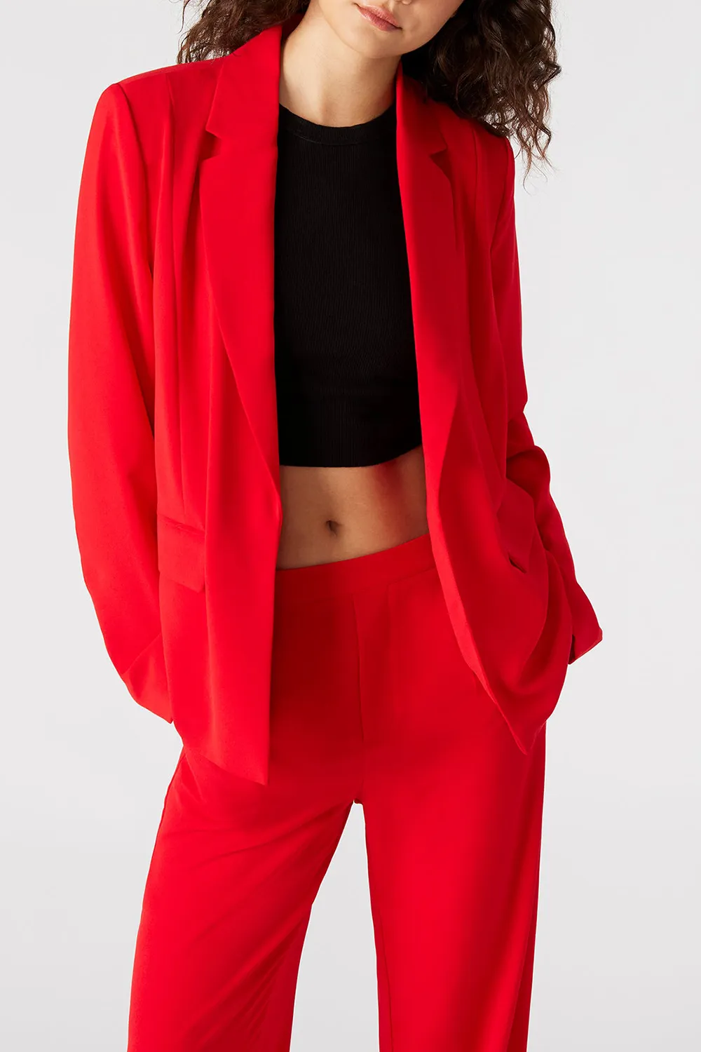 LONG SLEEVE BLAZER RED