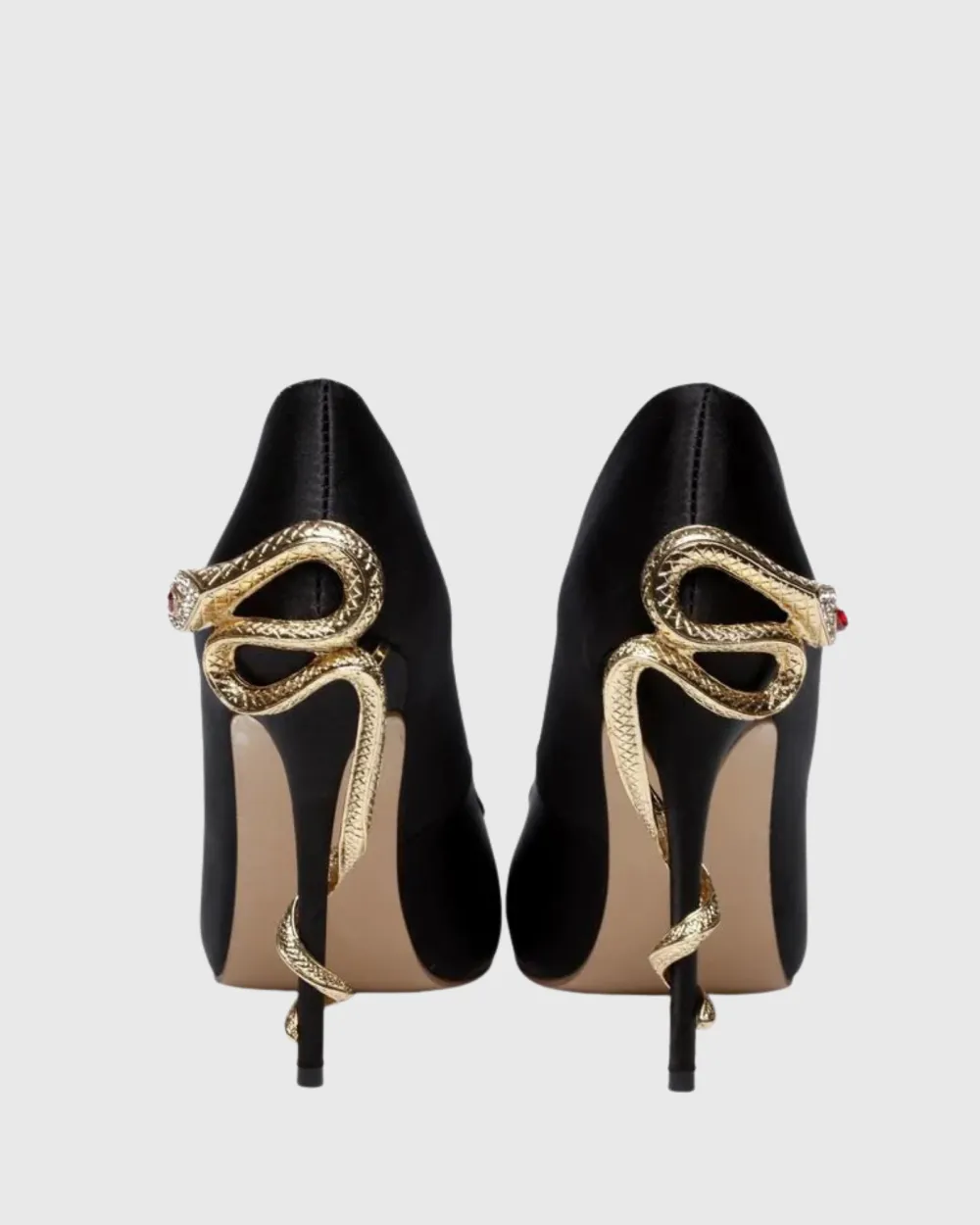 Rhinestone Snake Heels in Black