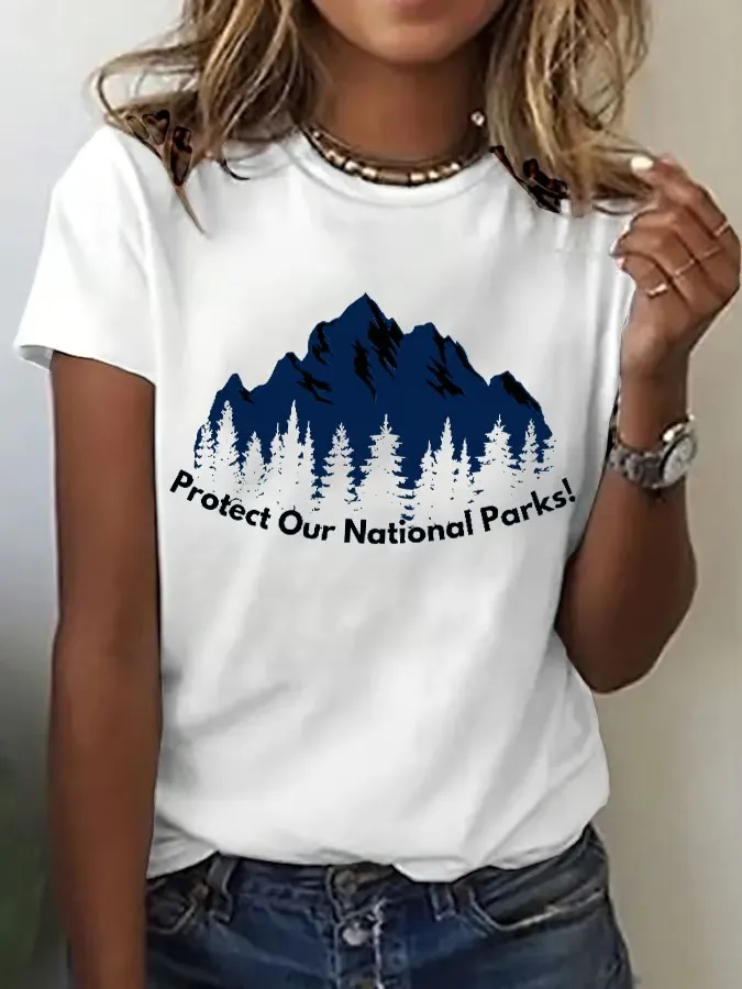 T-Shirt Women Women'S Retro Protect Our National Parks Print T-Shirt Art Print