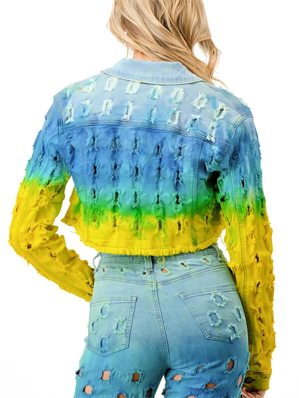 Dip Dye Cropped Jacket