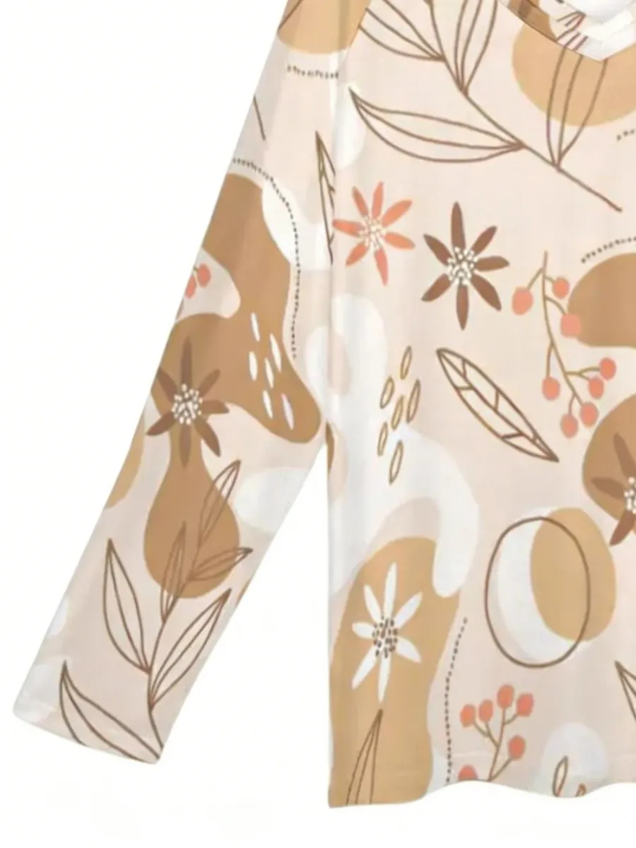 Boho Floral V-Neck T-Shirt