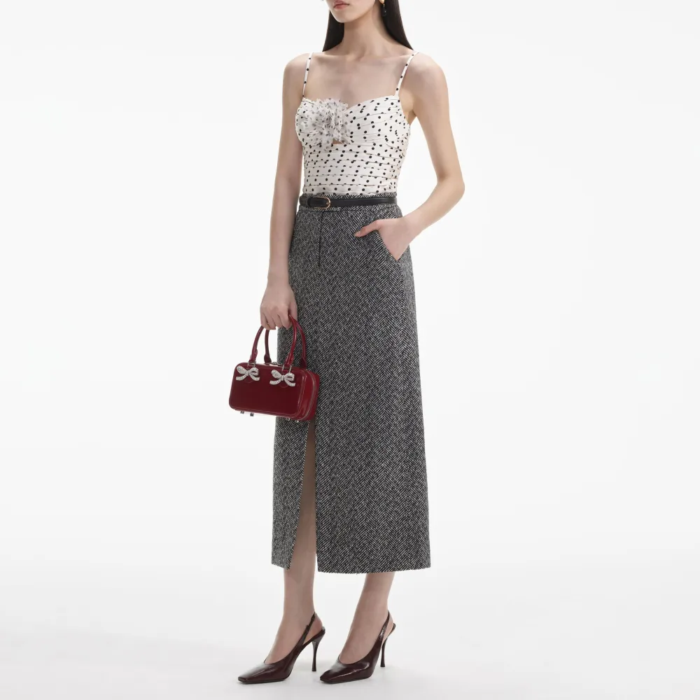 Cream Polka Dot Satin Top