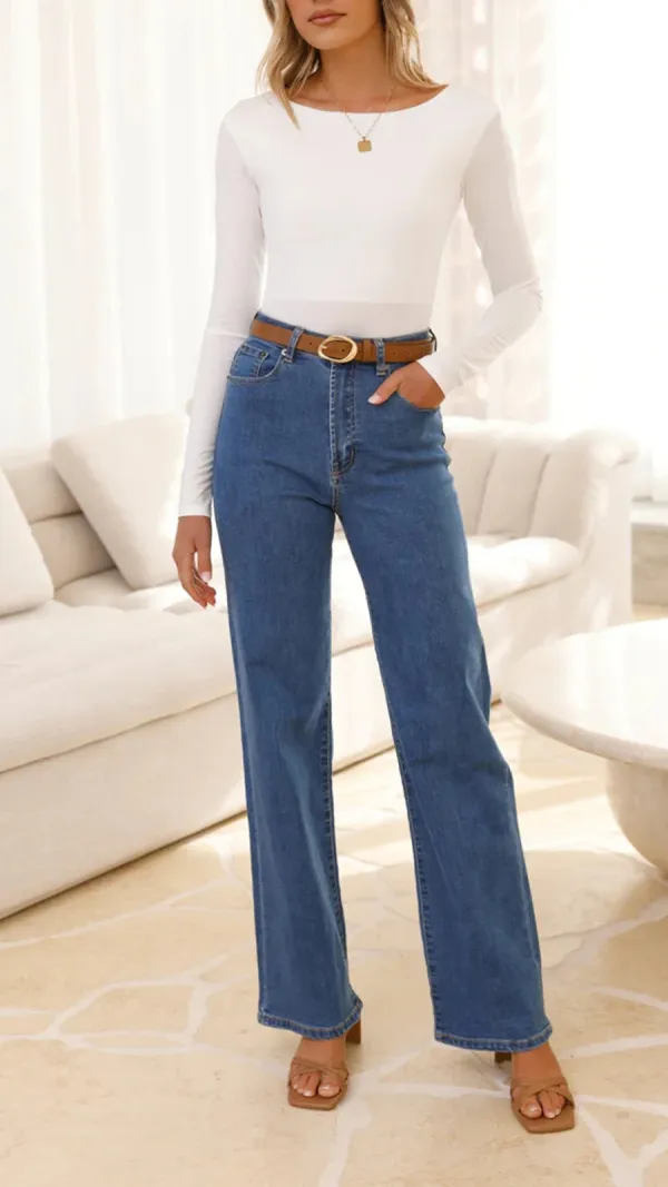 Stretchy Denim Material Jeans