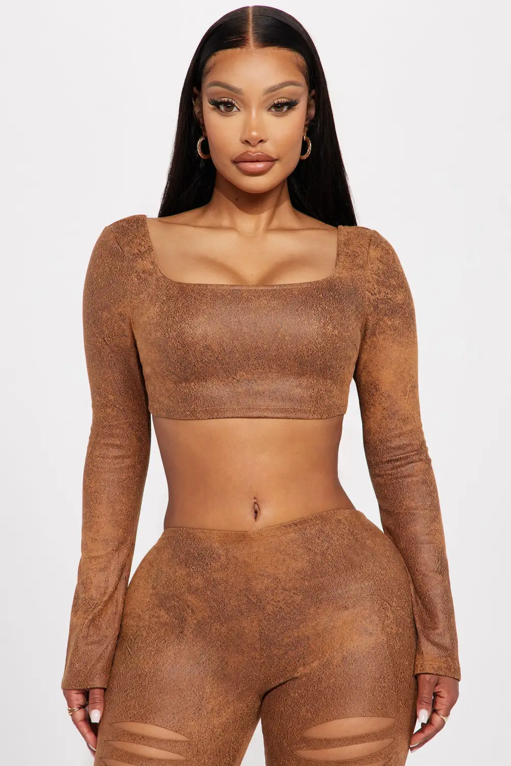 Mon Amour Crop Top - Brown