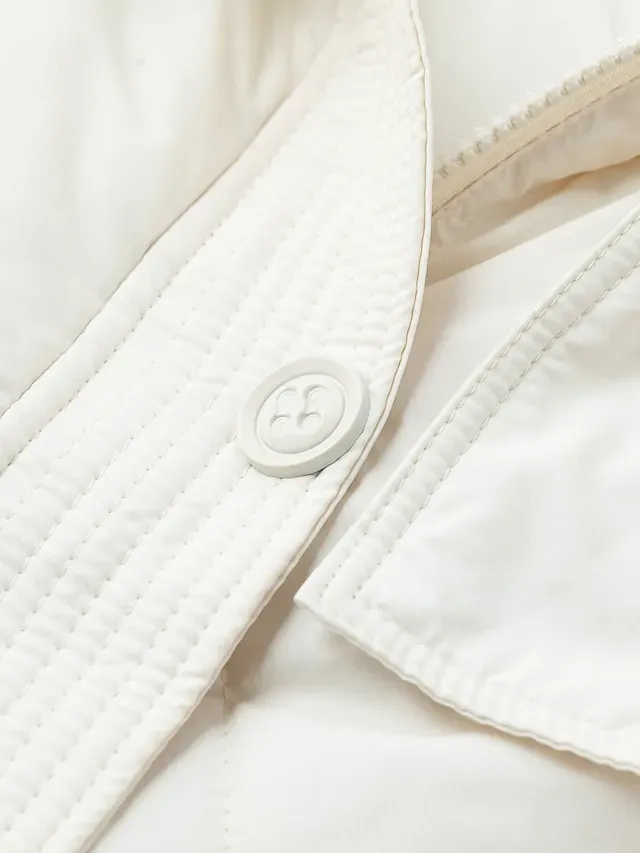 Women's Parka Warm Long Puffer Jacket Zipper with Fur Collar Hood Winter Outdoor Street Daily Wear with Pocket Vacation Modern Casual Plain Regular Fit Outerwear Long Sleeve Fall Black White Khaki