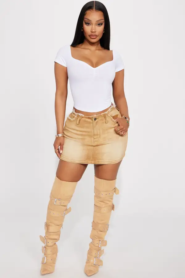 Myra Ribbed Top - White