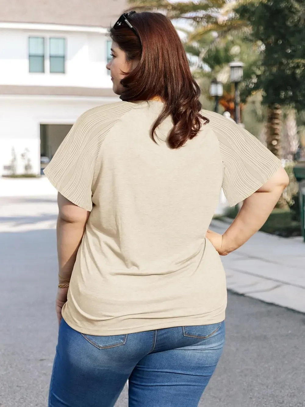 HDLTE Womens Plus Size Tops Floral Bell Sleeves Blouses Summer Crewneck Tunic Loose Casual T Shirts