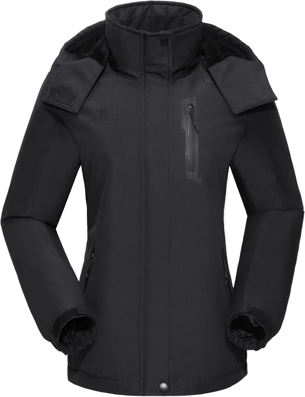 Women's Waterproof Mountain Ski Snow Jacket with Fleece Outdoor Windproof Raincoat Hooded for Fall and Winter