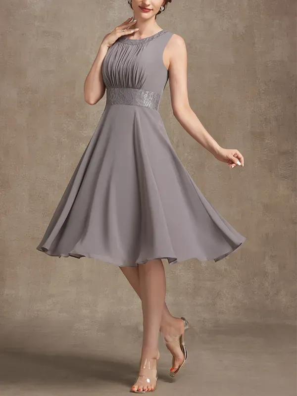 Round Neck Sleeveless Dress Top Set