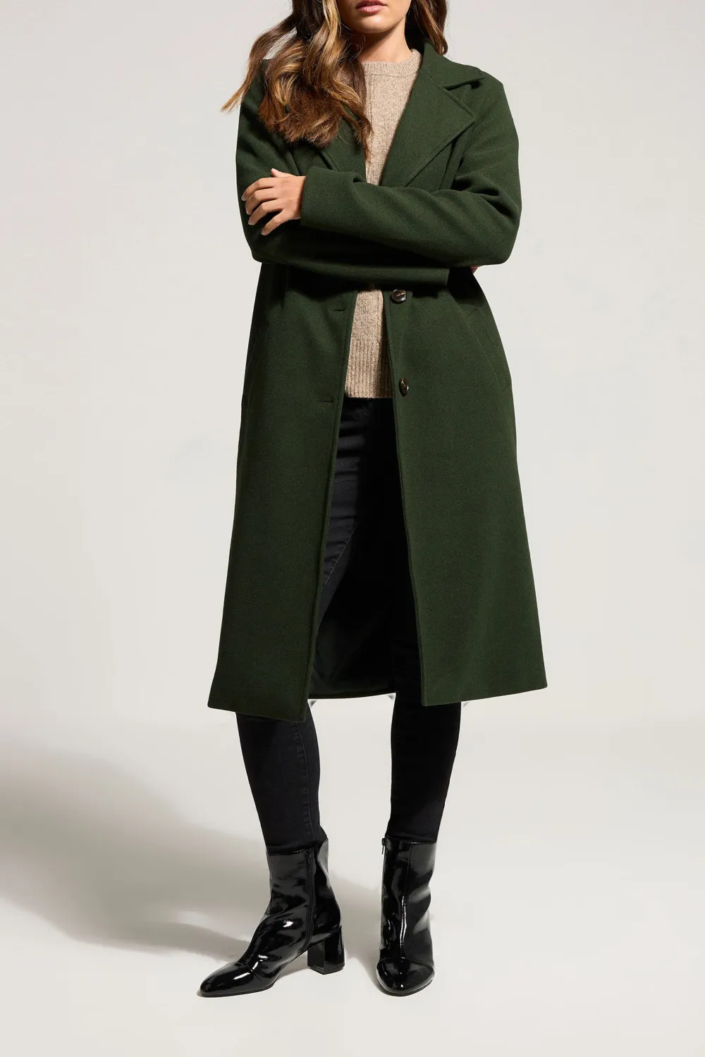 Dark Green Casual Style Coat