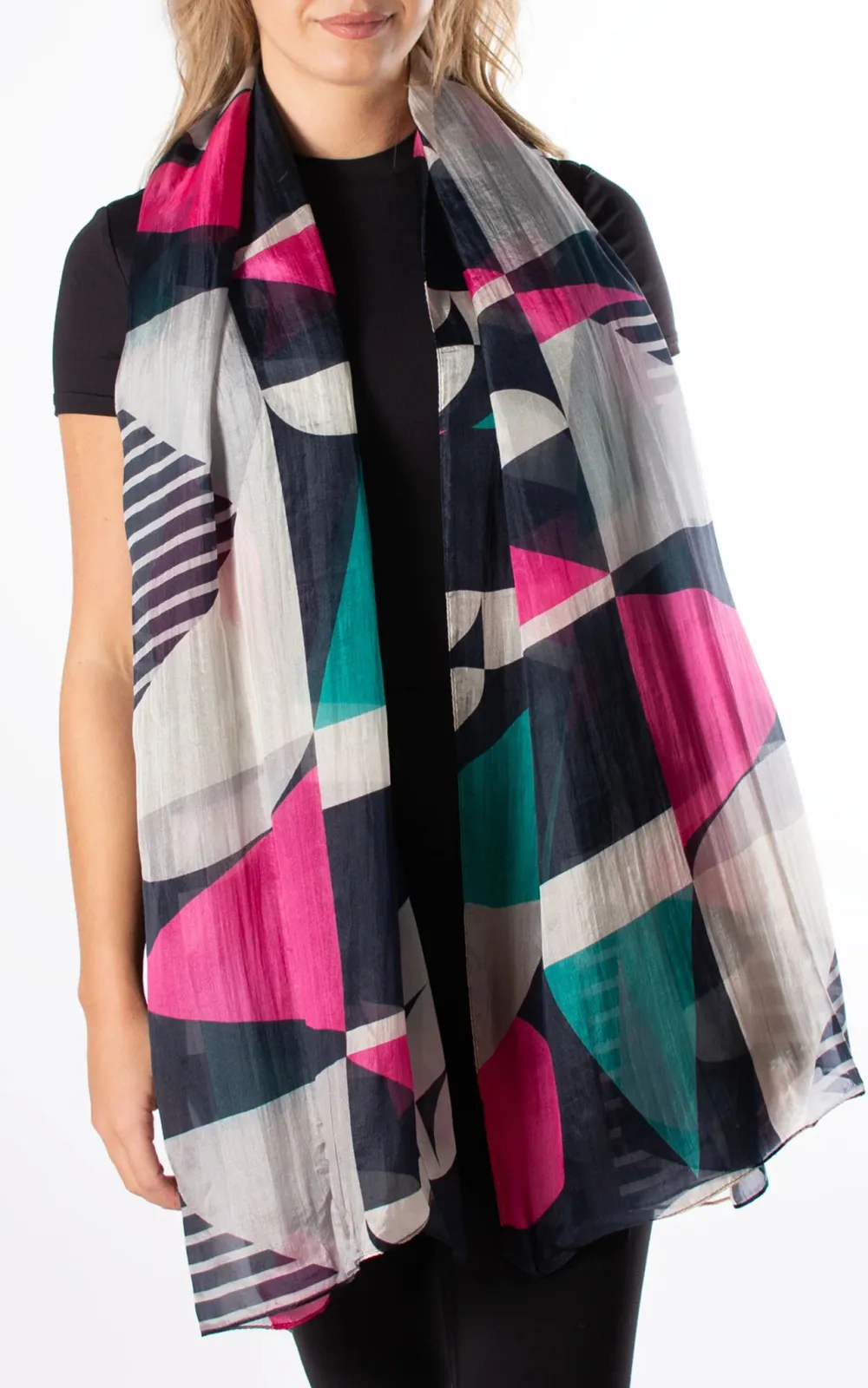 Designer Geometric Contrast Color Women's Scarf