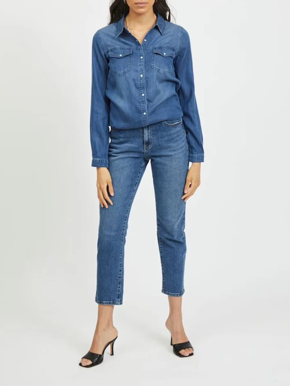 Kent Collar Long Sleeve Casual Style Blouses