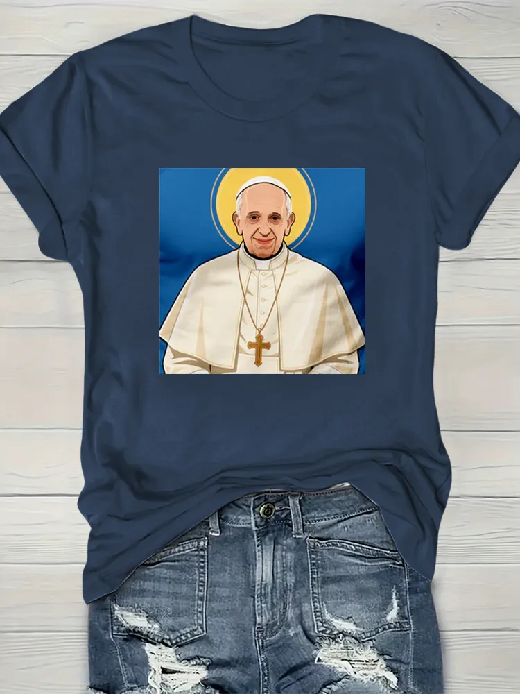 Women's I Love PF Print Short Sleeve Round Neck Cotton T-Shirt