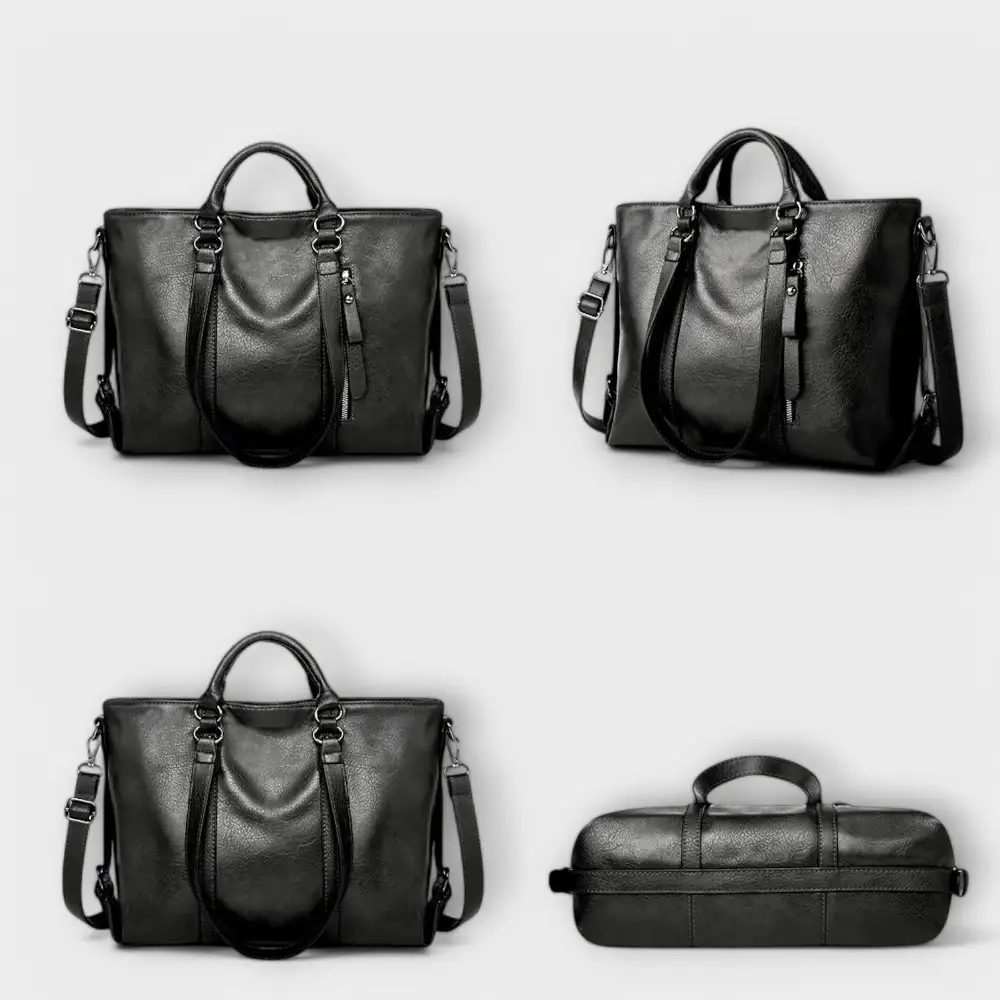 Drawstring Leather Handbag