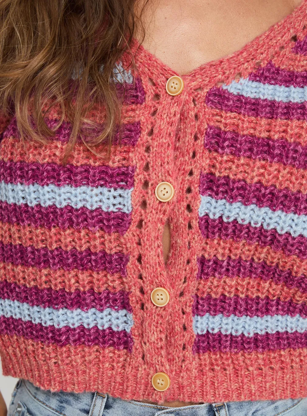 Striped Multi Knit Cardigan