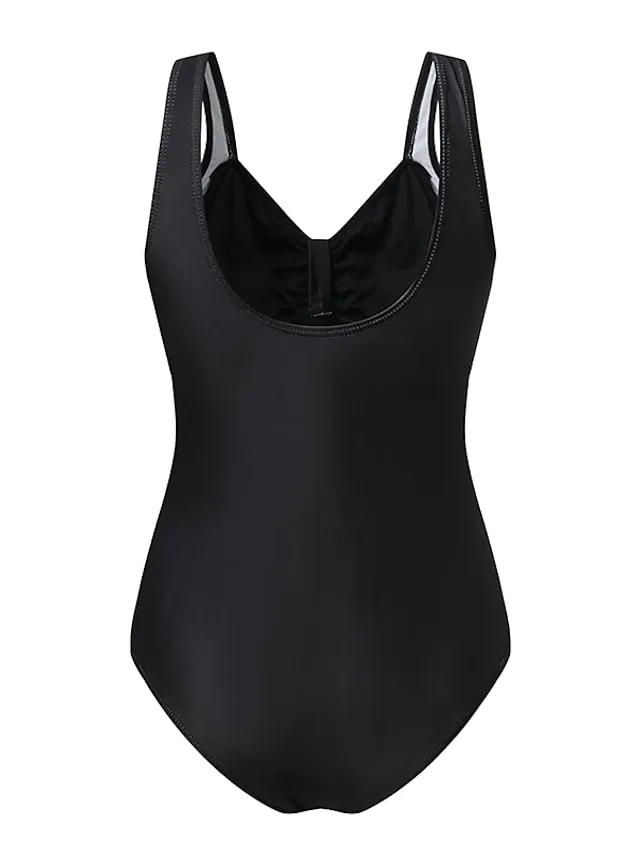 Women's Swimwear One Piece Monokini Bathing Suits Normal Swimsuit Floral Floral Print Navy Blue Blue Fuchsia Green Padded Strap Bathing Suits Sports Vacation Beach Wear