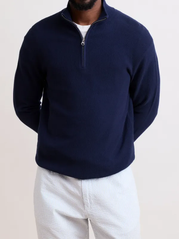 Men's Deep Blue Cotton Sweater