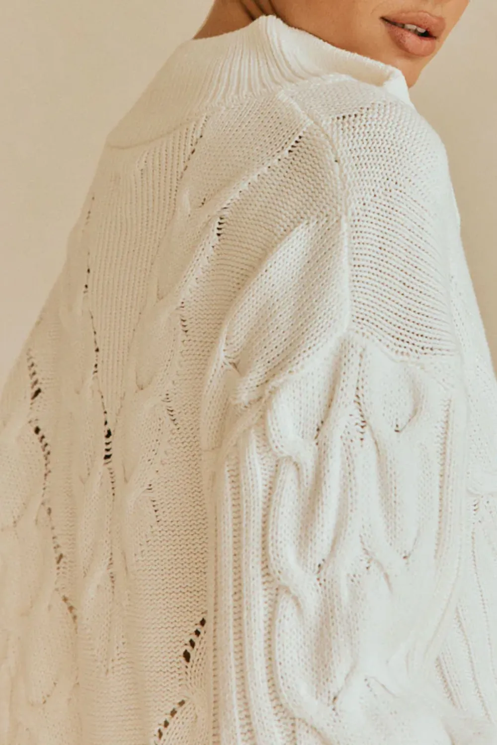 Cable Knit Hooded Sweater