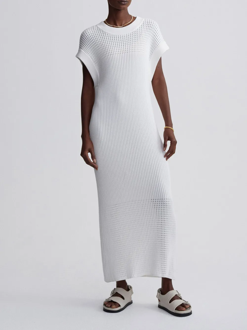 Wihte Tank Knit Midi Dress