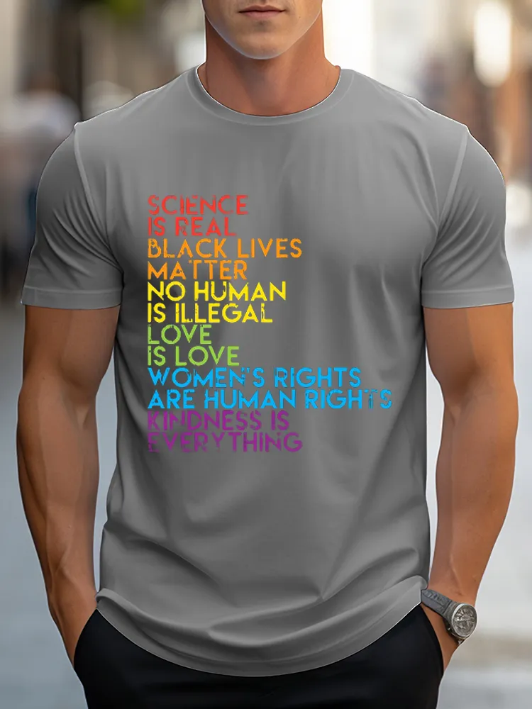 Men'S T-Shirt Science Is Real Black Lives Matter Rainbow LGBT Pride BLM T Shirt