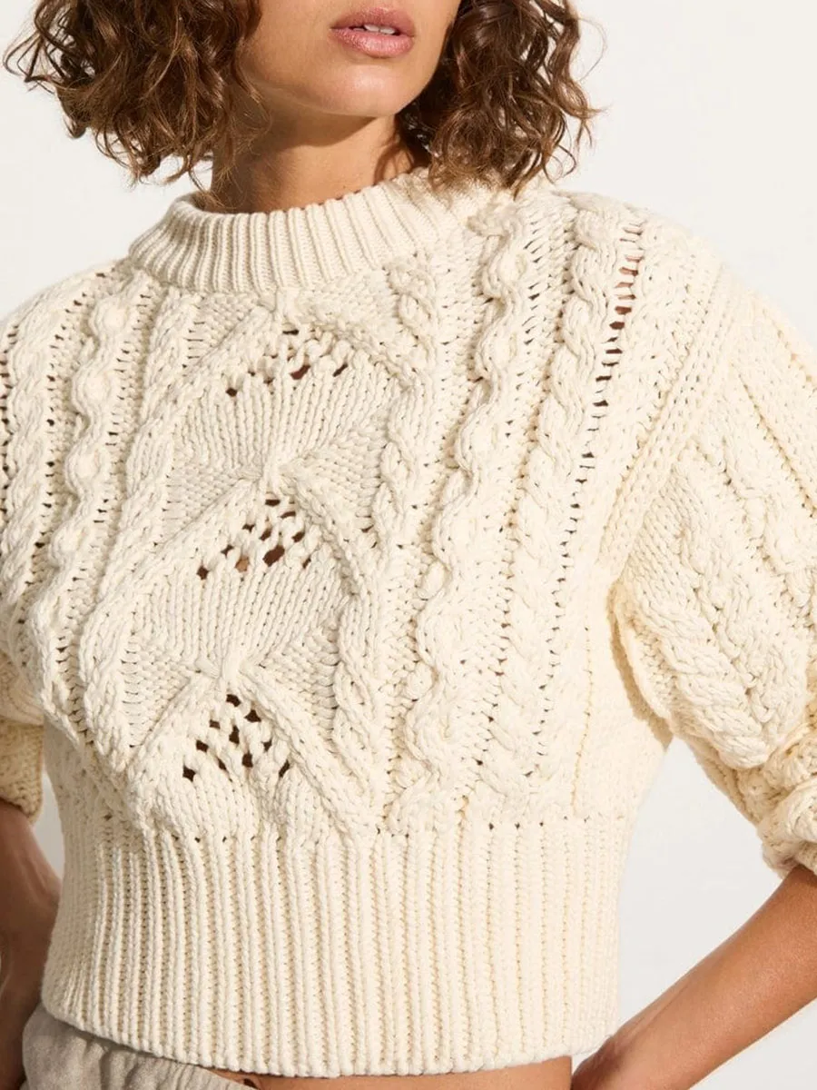 Crew Neck Cotton Knit Jumper