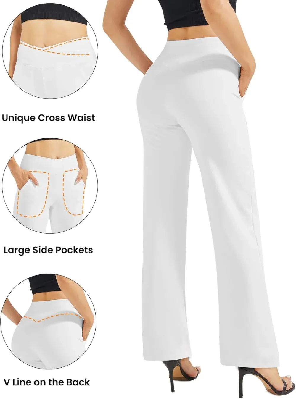 G4Free Wide Leg Pants for Women Loose Yoga Pants with Pockets Petite/Regular/Tall Stretch Casual Lounge Pants
