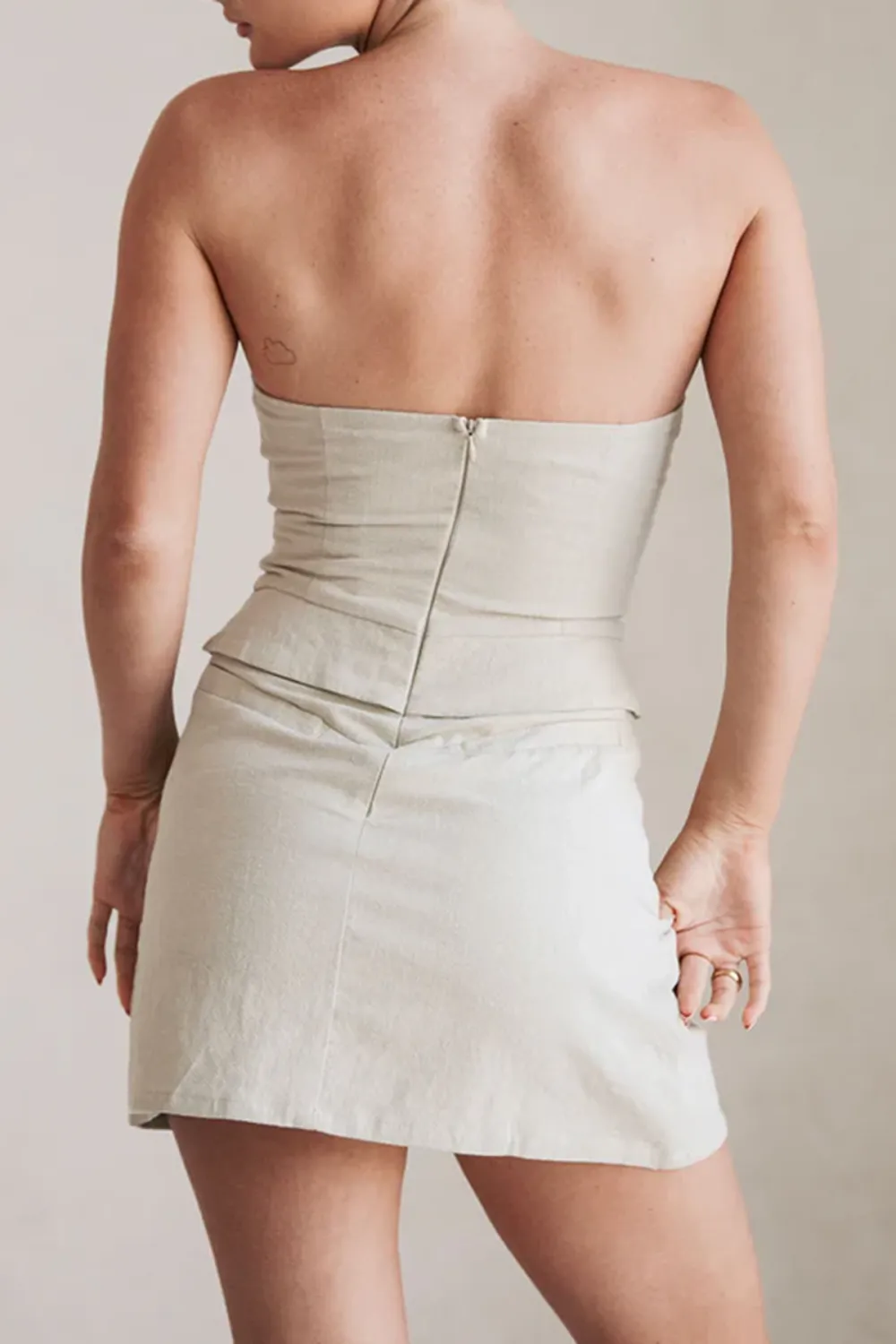 Strapless Structured Mini Dress