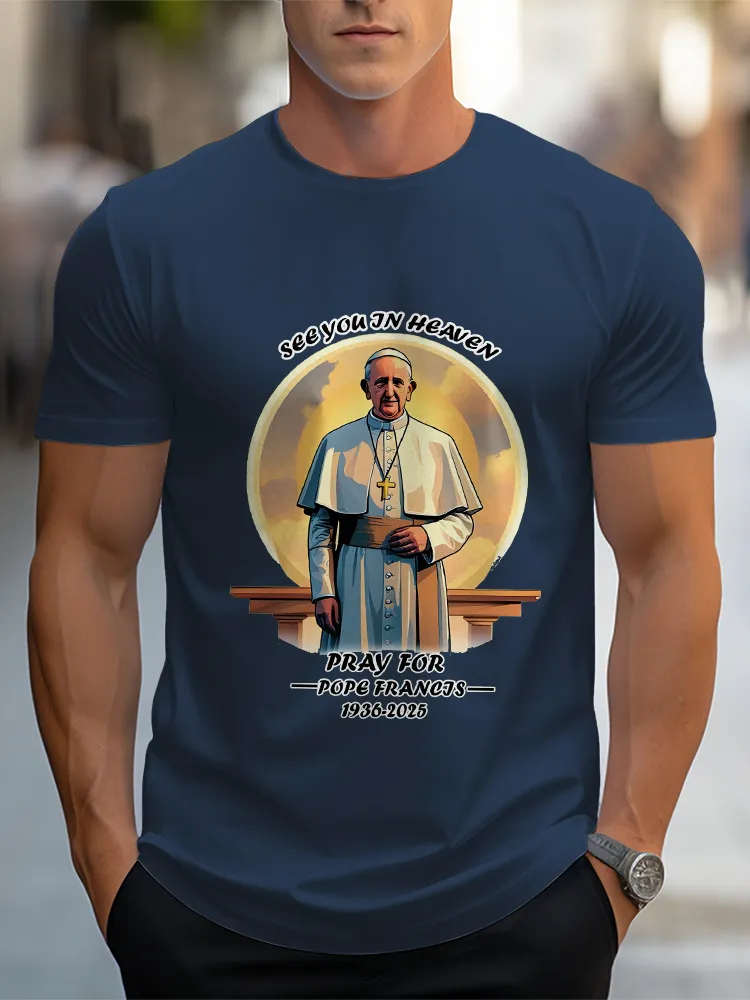 Men'S See You In Heaven Pray For Pf 1936-2025 Short Sleeve Round Neck Pure Cotton T-Shirt