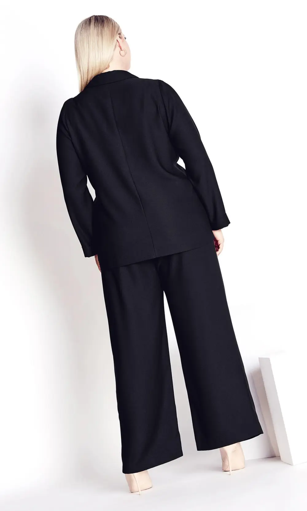 Evans  Black Satin Back Blazer