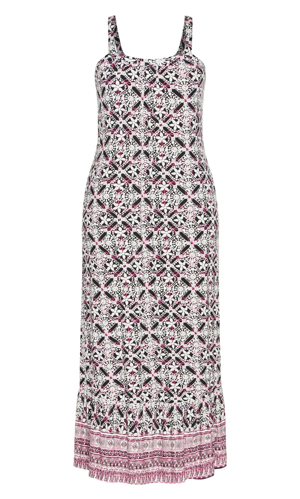 Evans Pink Strappy Tile Dress