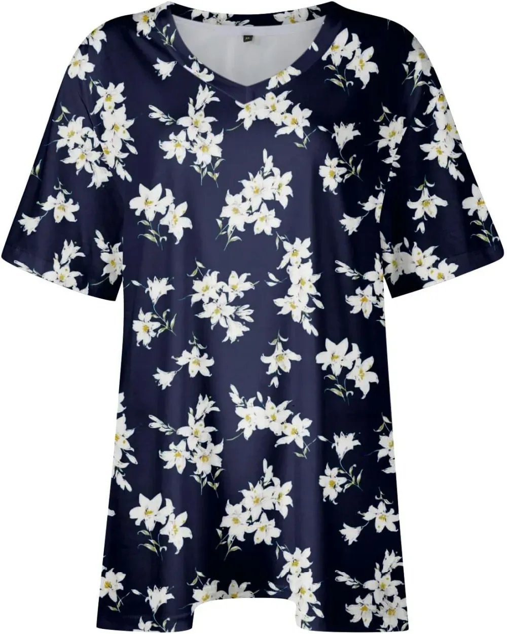 Plus Size Tops for Women Dressy Short Sleeve V Neck Shirts for Women Summer Tops for Women 2024 Floral Print Top