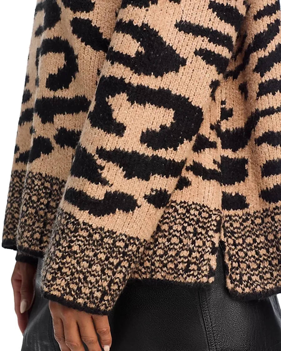 Half Zip Leopard Long sleeves Sweater
