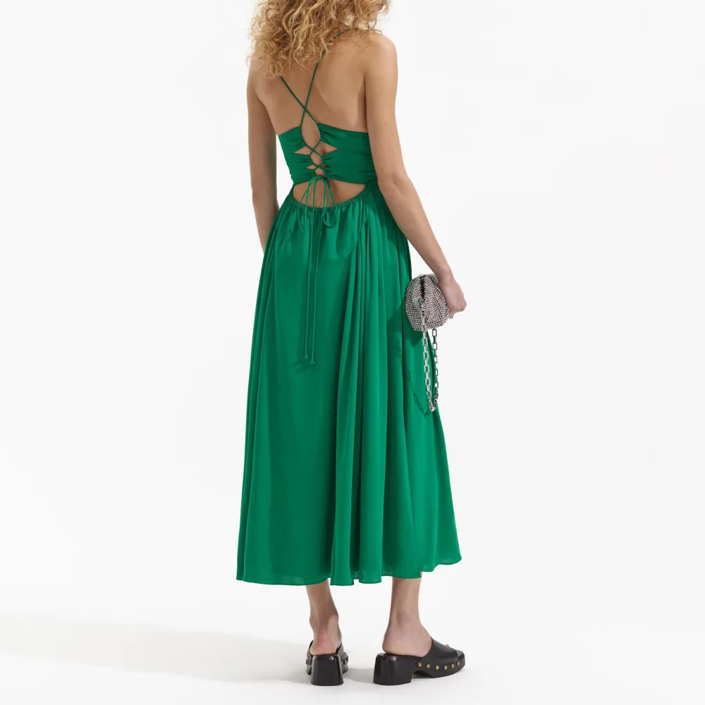 Green Strappy Midi Dress