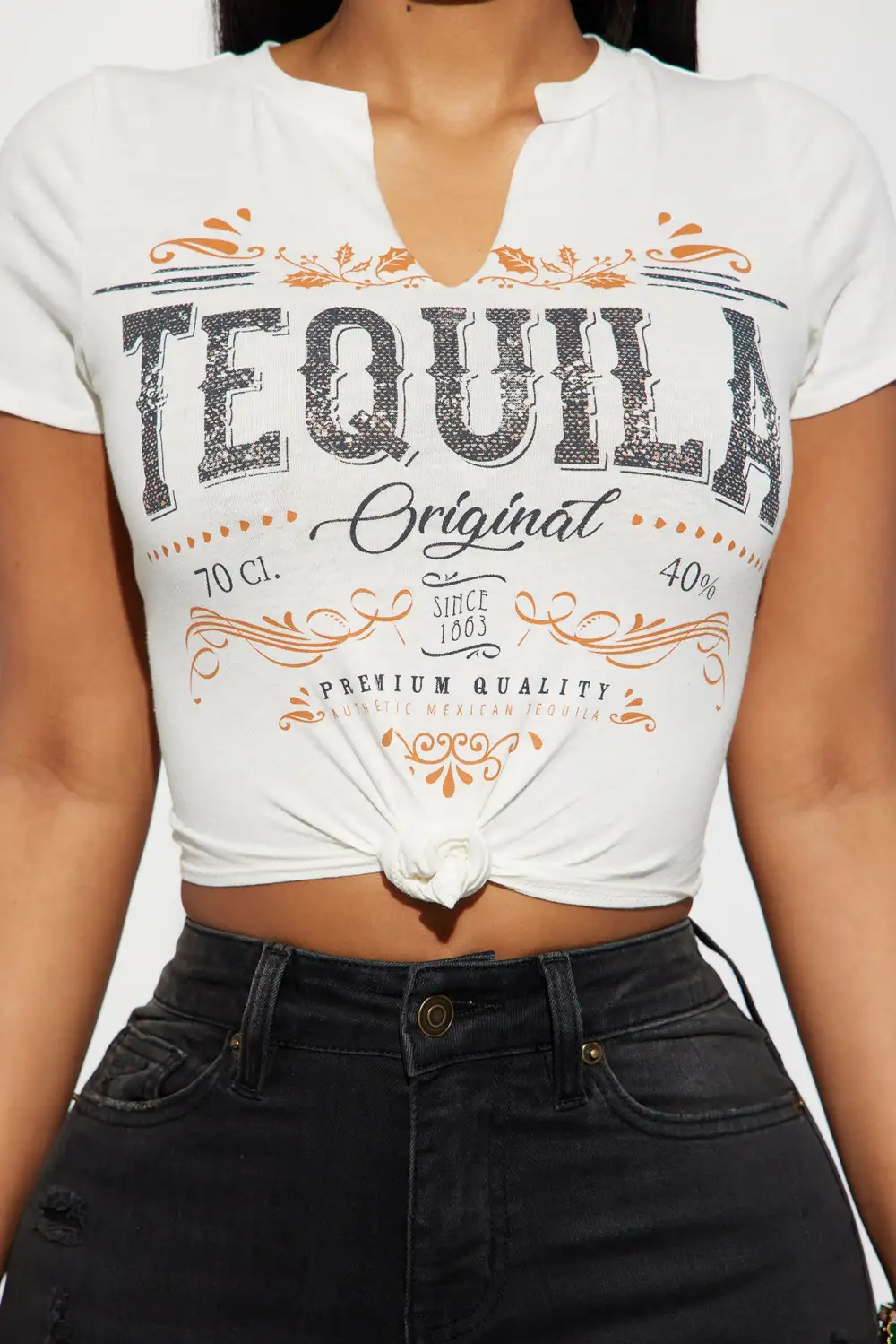 Shots Of Tequila Baby Tee - Ivory