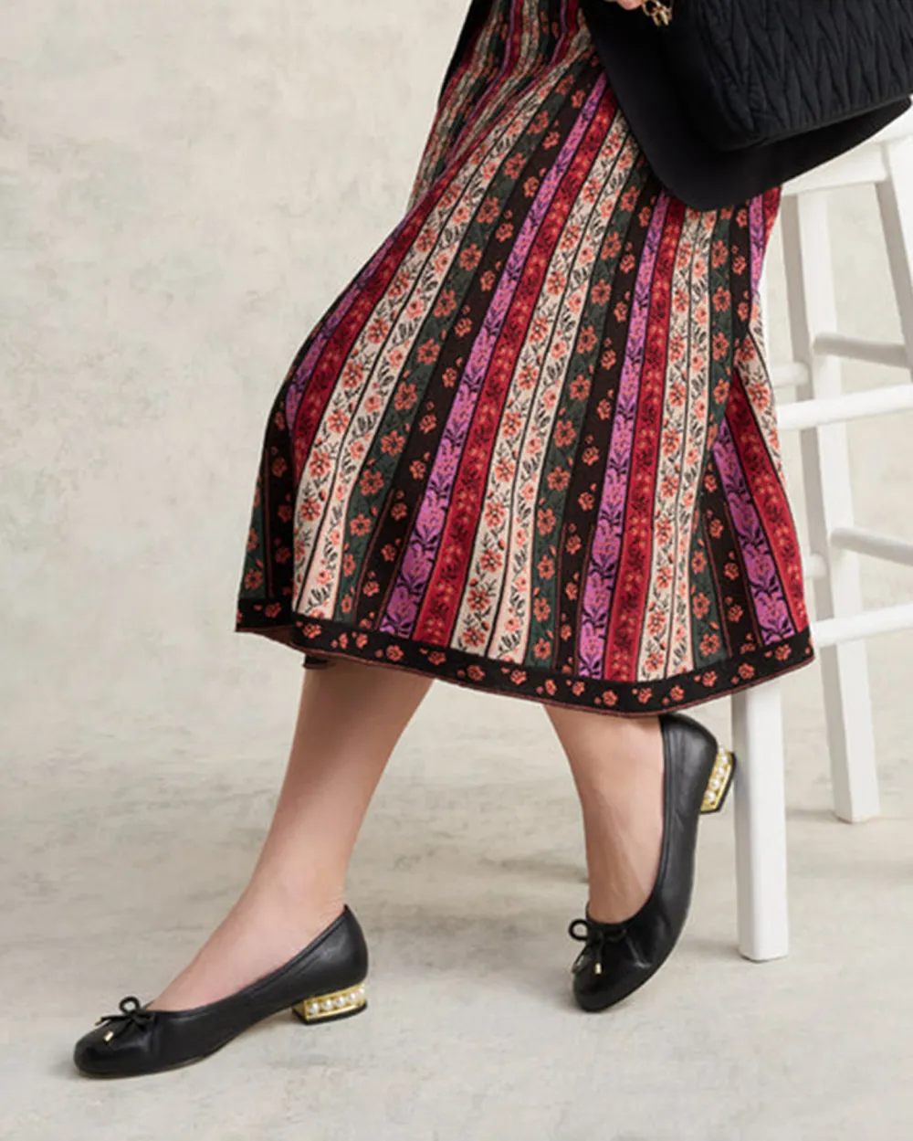 Folk Jacquard Knit Skirt