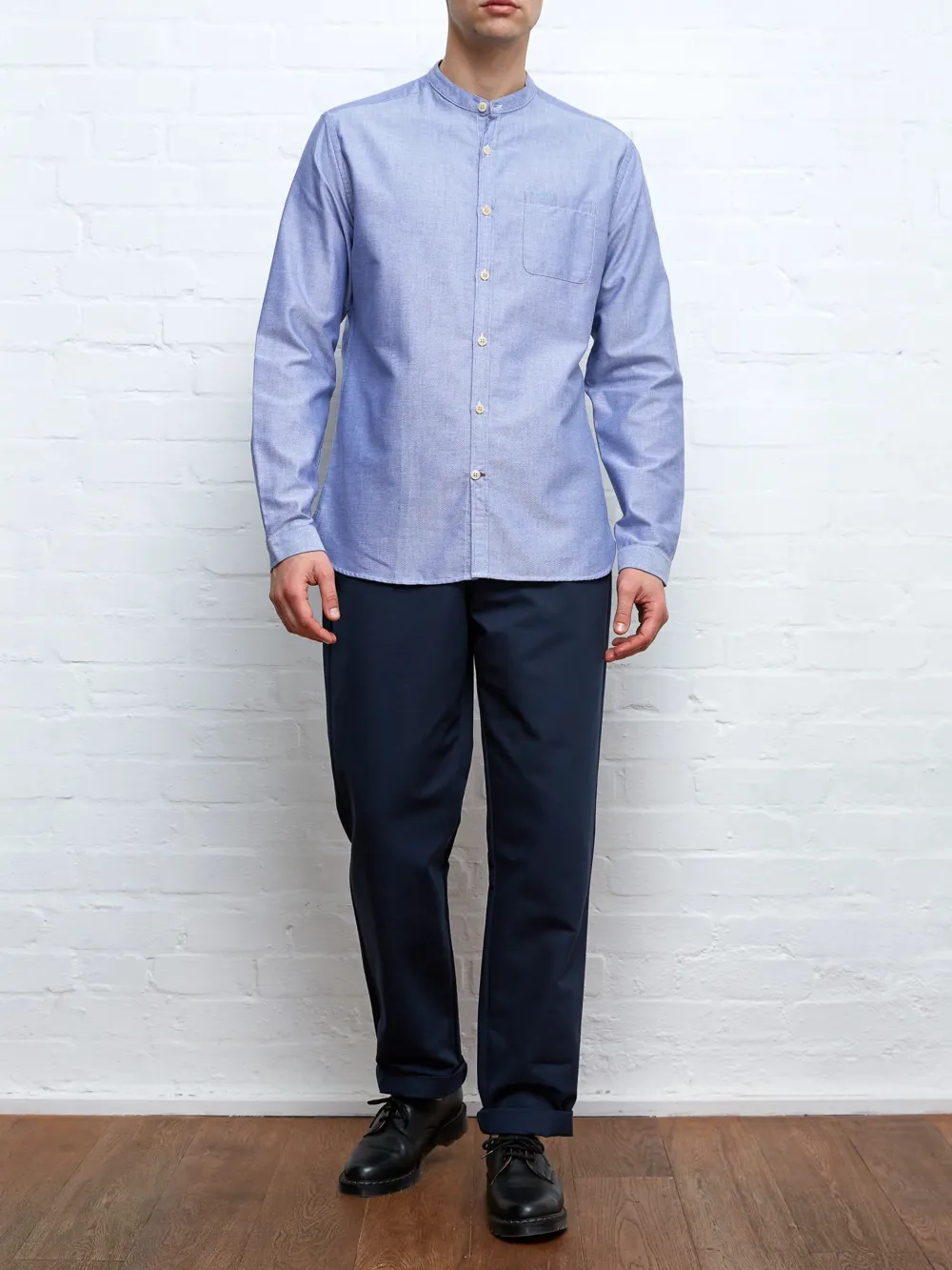 Long Sleeve Blue Organic Cotton Shirt