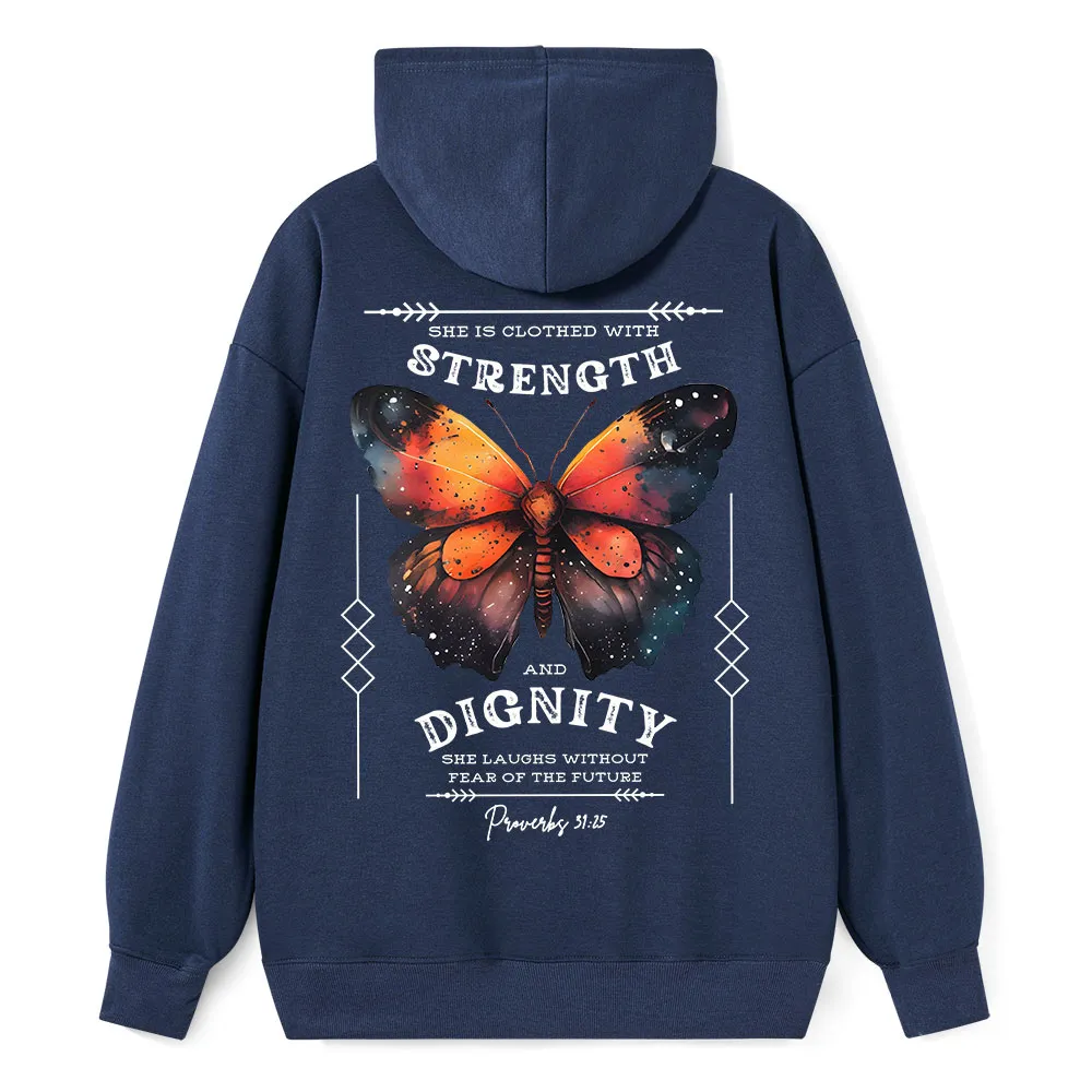 She Is Clothed With Strength Classic Christian Hoodie
