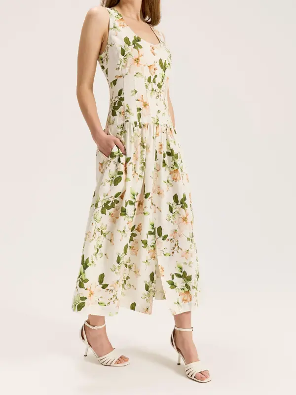 Vintage Floral Midi Dresses
