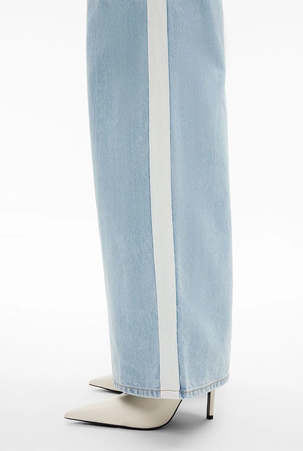 Side-Striped Denim Long Pants