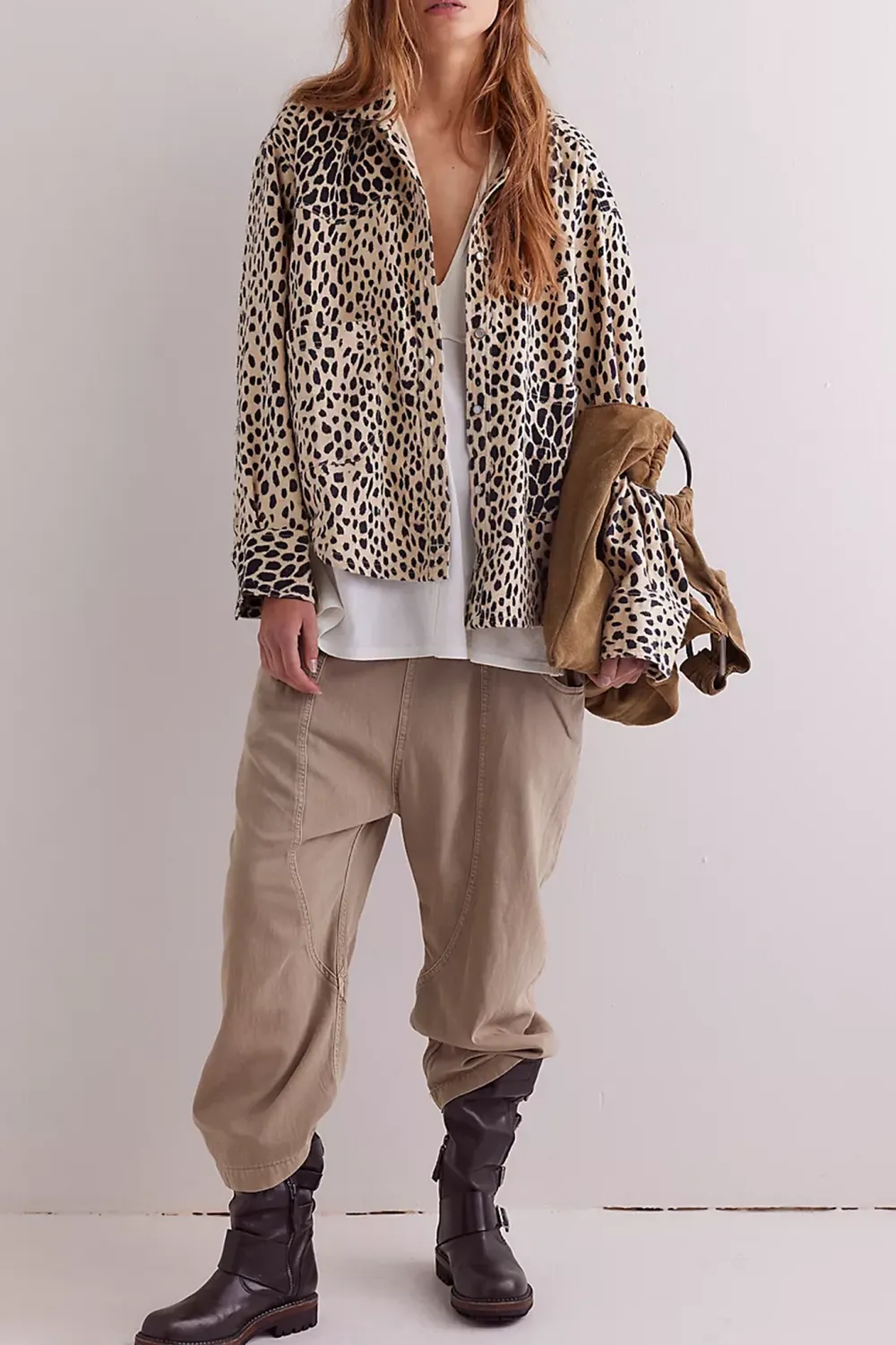 Leopard Print Button Front Shirt