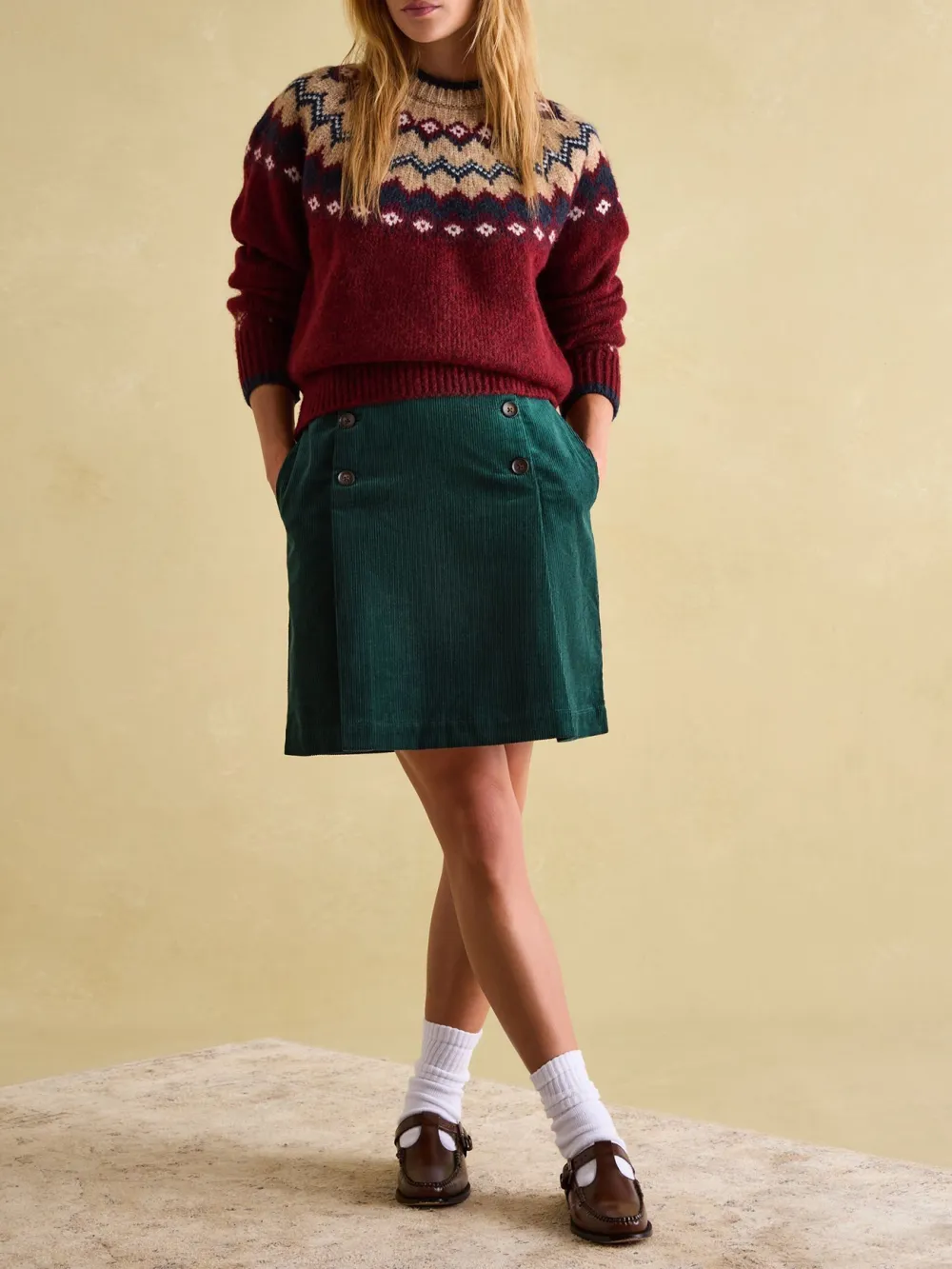 Navy/Camel Fairisle Pattern Jumper