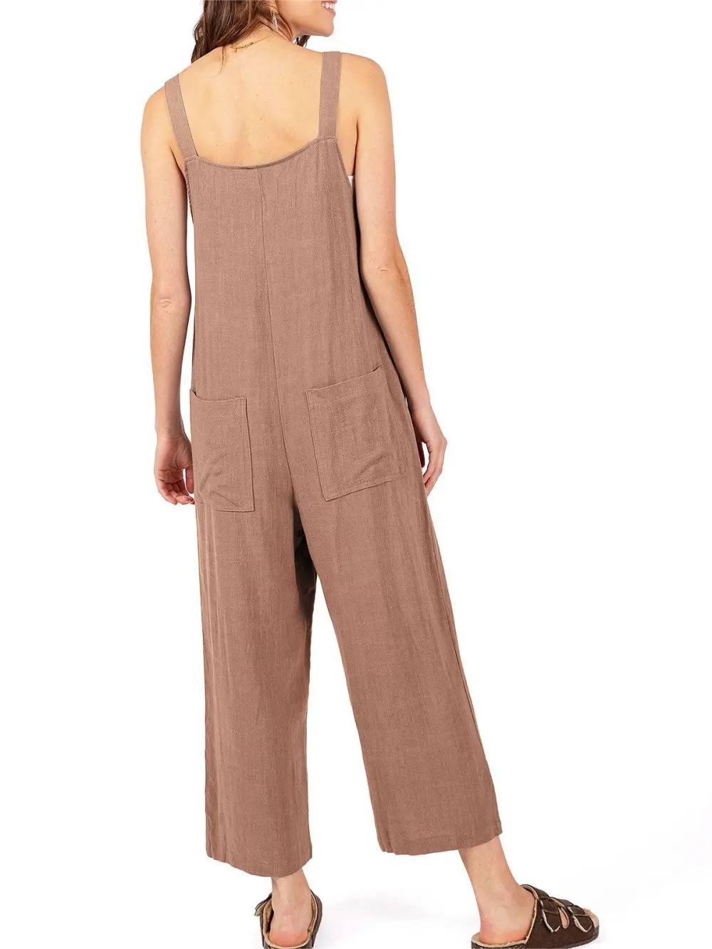 Crop Wide-Leg Linen Jumpsuit