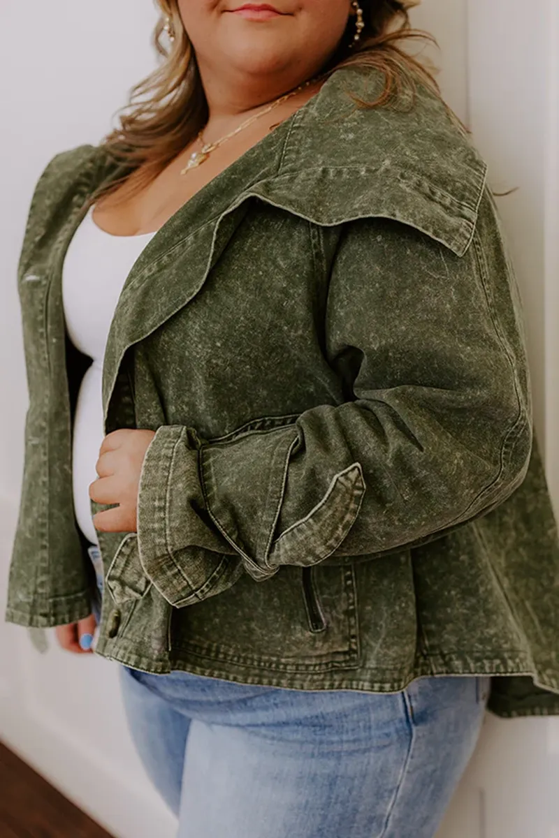 Modern Retro Forest Denim Jacket