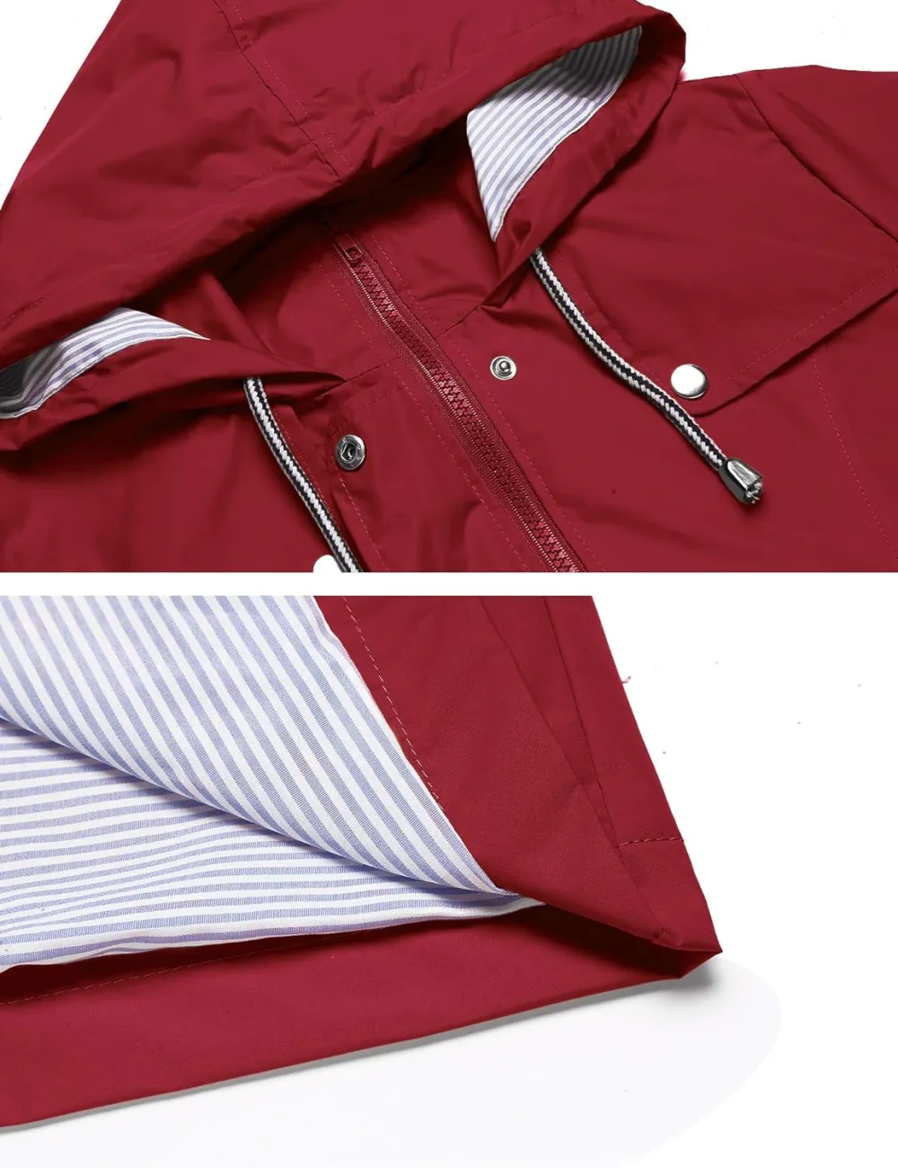 LOMON Raincoat Women Waterproof Long Hooded Trench Coats Lined Windbreaker Travel Jacket S-XXL