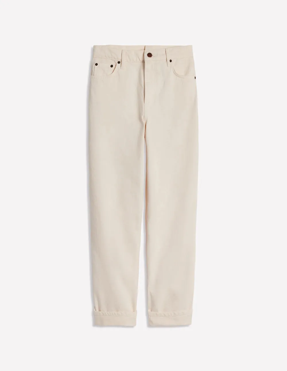 Mid Rise Relaxed Jeans -Ecru