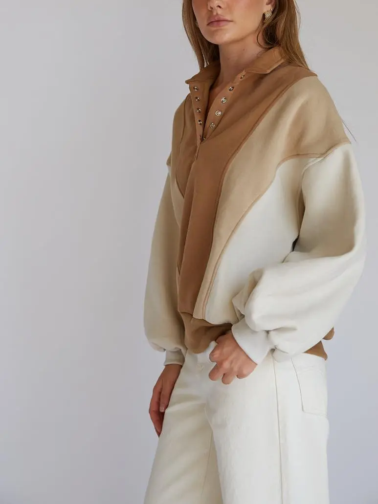 Ivy Quarter Button Pullover Sweatshirt