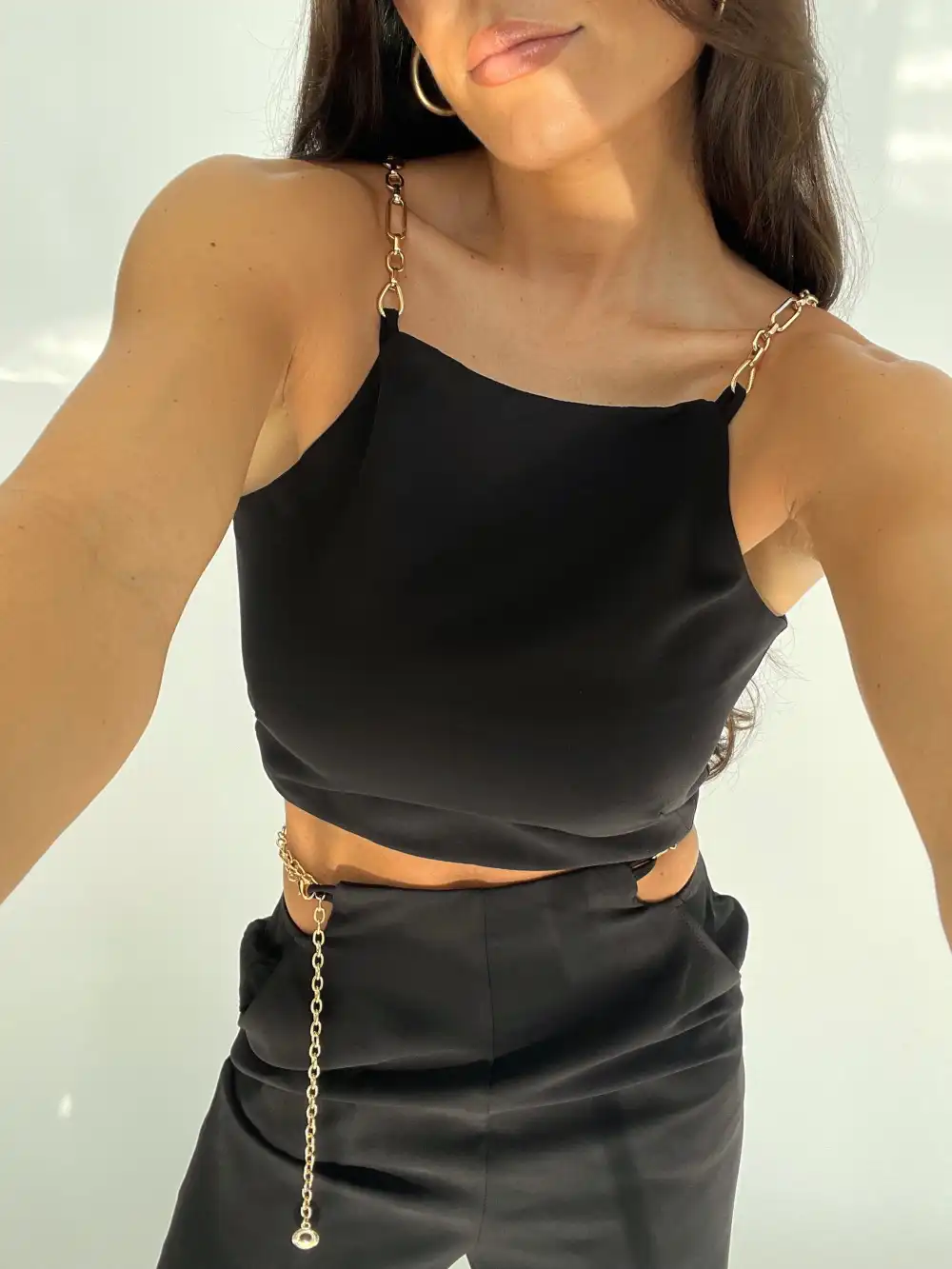 Black Gold Chain Tank