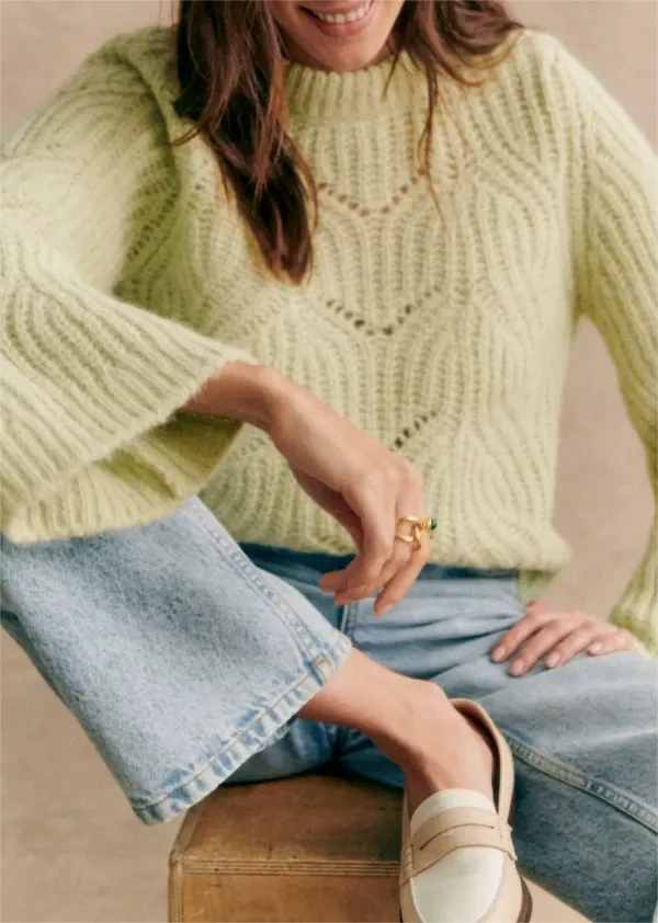 Cable Knit Crew Neck Sweater