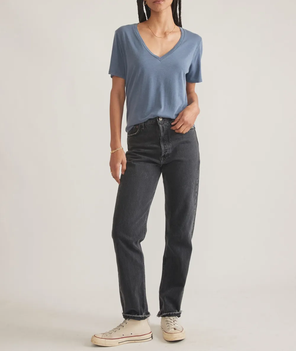 Black lris V Neck Tee